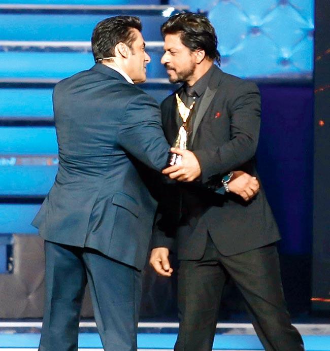 Salman Khan and Shah Rukh Khan at the event