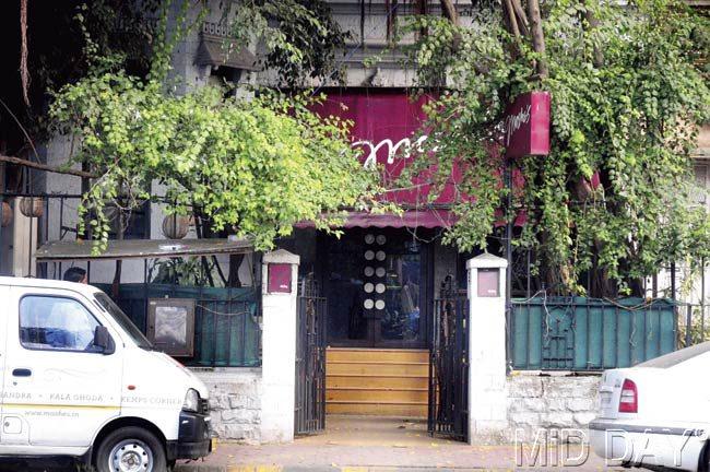 Cafe Moshe&rsquo;s in Cuffe Parade where the incident took place. Pic/Bipin Kokate