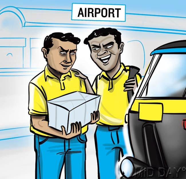 On January 17, two employees of a new courier company &ndash; New Bharat Air Company &ndash; were given the responsibility of collecting a consignment of 2.5 kg gold valuables from the airport. The two, Dilip Das and Manish Mishra, decided to rob their boss and blame it on a gang of fake cops. They were copying the modus operandi of a November heist &ndash; a Kalbadevi-based courier firm was robbed of Rs 6 crore in valuables by its employees, whose accomplices posed as policemen to make away with the valuables (&lsquo;Fake police make away with valuables&rsquo;, November 16). Das and Mishra picked up the consignment in an auto rickshaw on Friday. 
