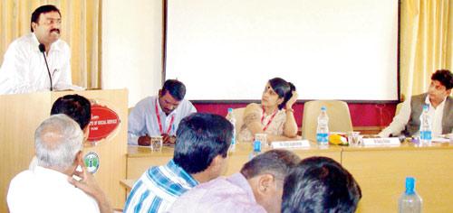 For a cause: Head of district social department Sanjay Kadam speaking at the workshop for the utilisation of CSR funds for their various schemes