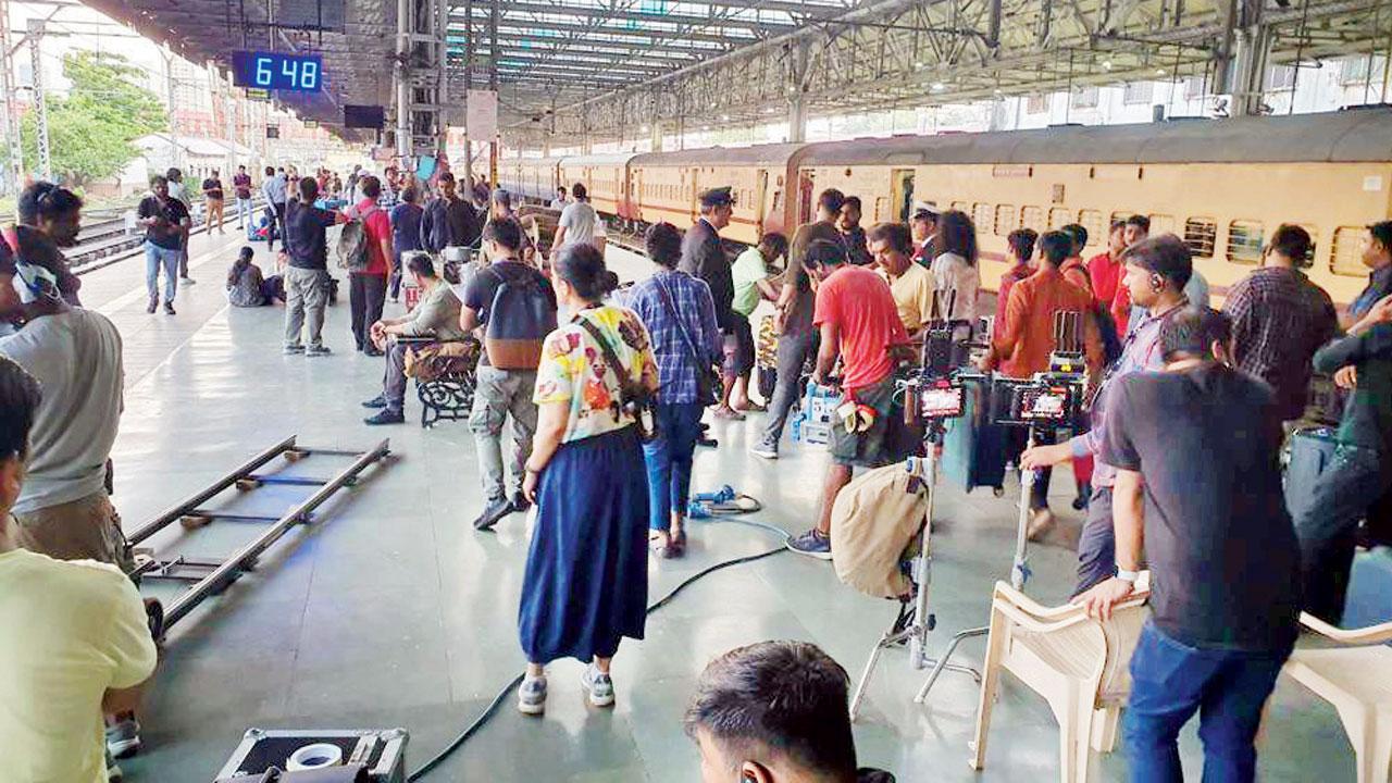 Various film crews at the UNESCO World Heritage railway station