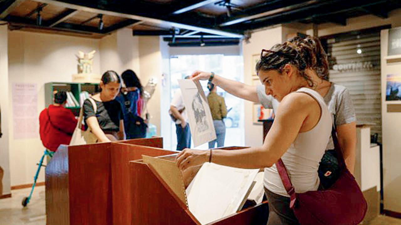 Visitors at the gallery. Pic courtesy/Akshay Mehta