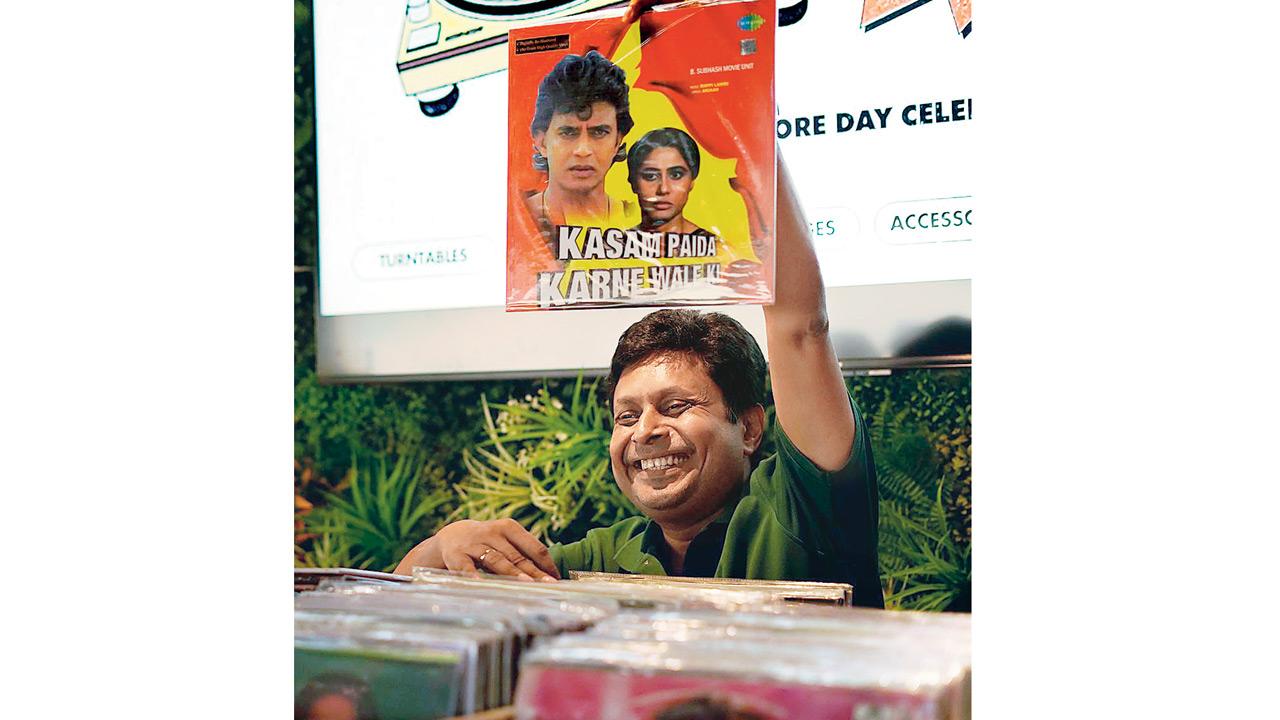 Visitors browse through vinyl records at previous Record Store Day celebrations