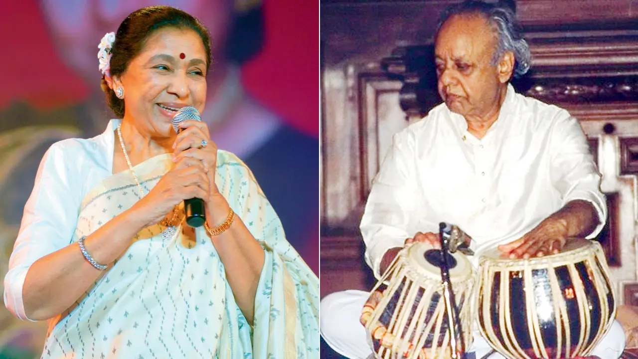 Asha Bhosle. File pic/Rane Ashish; Ustad Allarakha Khan. Pic Courtesy/Wikimedia Commons