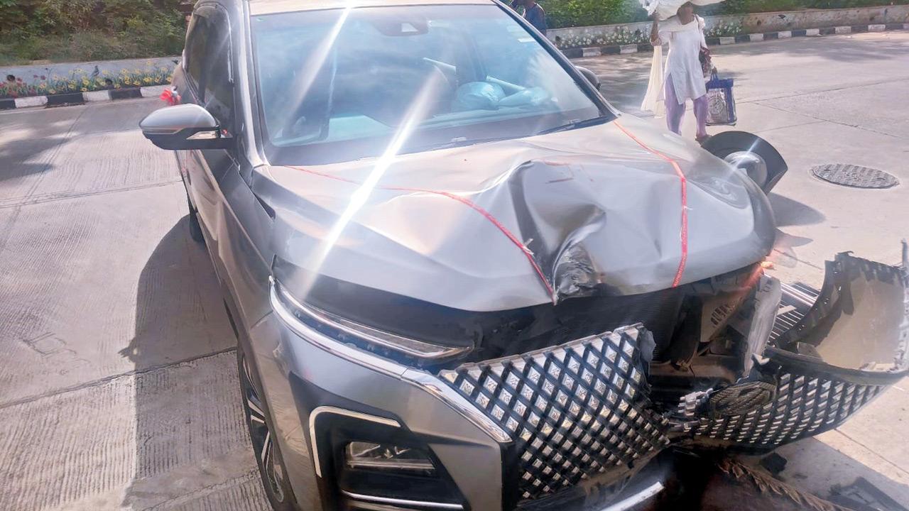 Dumasia&rsquo;s MG Hector, purchased just two days before the accident, sustained damage estimated at `8 lakh. Pics/By Special Arrangement