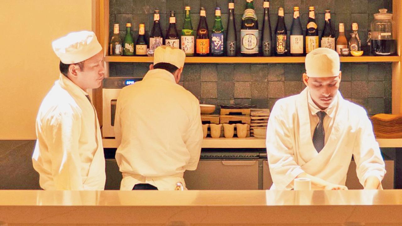 Chefs present the Omakase experience at the restaurant. PICS COURTESY/@otokirestaurant