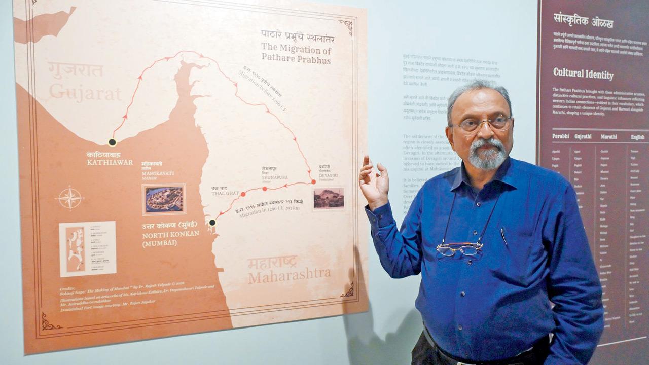 Rajan Jayakar explains the migration route through which the Pathare Prabhu community settled in Mumbai. Pics/Ashish Raje