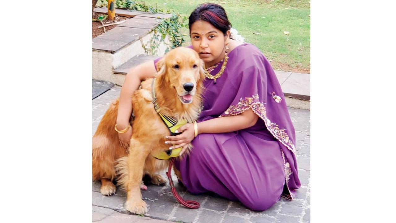 Gayatri Ayyer with her 10-year-old golden retriever, Nino. PIC COURTESY/GAYATRI AYYER