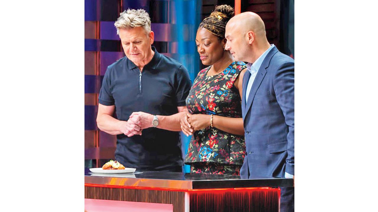Judges Gordon Ramsay, Tiffany Derry and Joe Bastianich taste and evaluate the dish. Pics courtesy/@aishueats