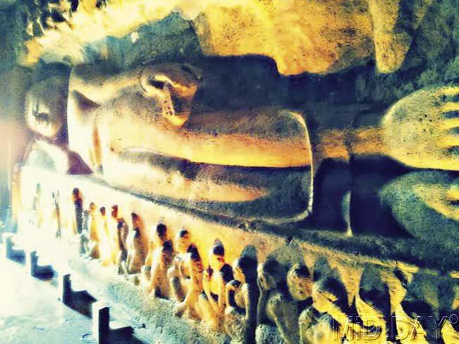 The sleeping Buddha statue at Ajanta. Pic/ Parul Sharma  