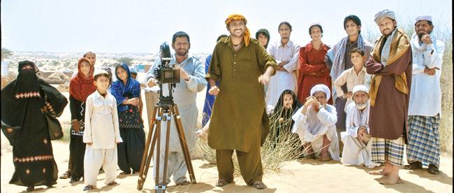 Sharib Hashmi (behind the camera) plays a wannabe actor who works as an assistant director in Nitin Kakkar’s Filmistaan