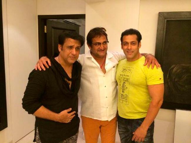 Govinda, Mahesh Manjrekar and Salman Khan. Pic/Salman Khan