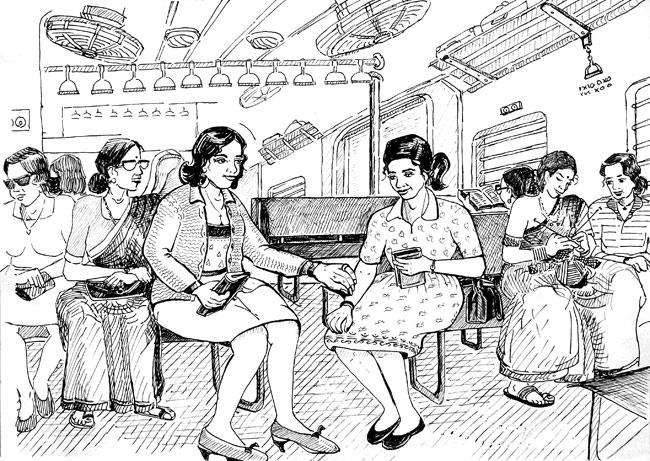 MAKE ME A MATCH: Ramesh Date’s illustration, from the book, of Matchmaker Susan quizzing likely eligible prospects