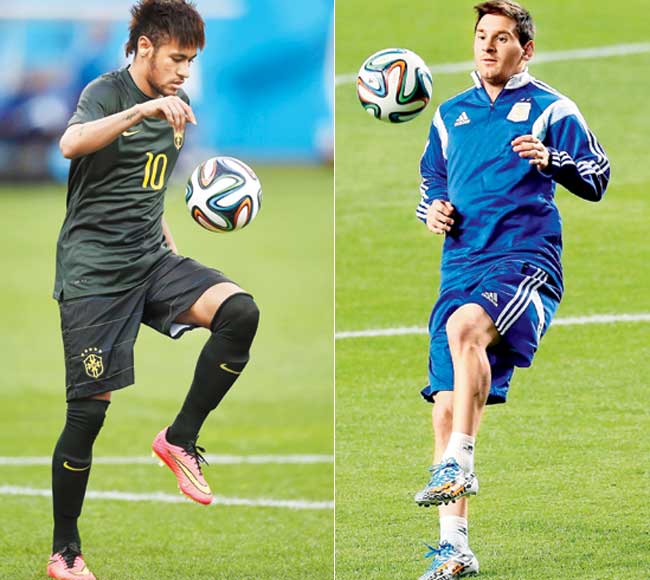 Neymar and Lionel Messi. Pics/Getty Images