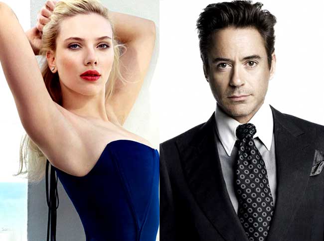 Scarlett Johansson and Robert Downey Jr.