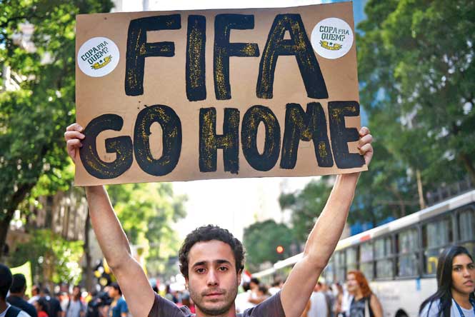 FIFA World Cup: Police fire tear gas at protesters