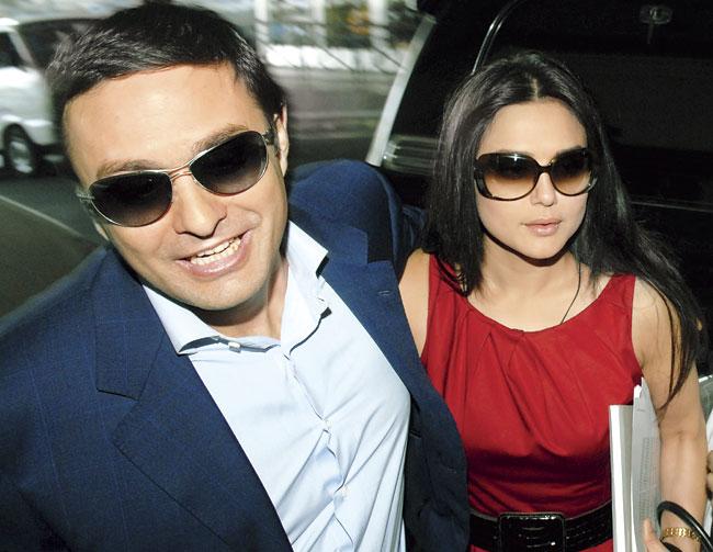 Based on Zinta’s complaint, Marine Drive police have registered a case of outraging modesty, insult and criminal intimidation against Wadia. File pics
