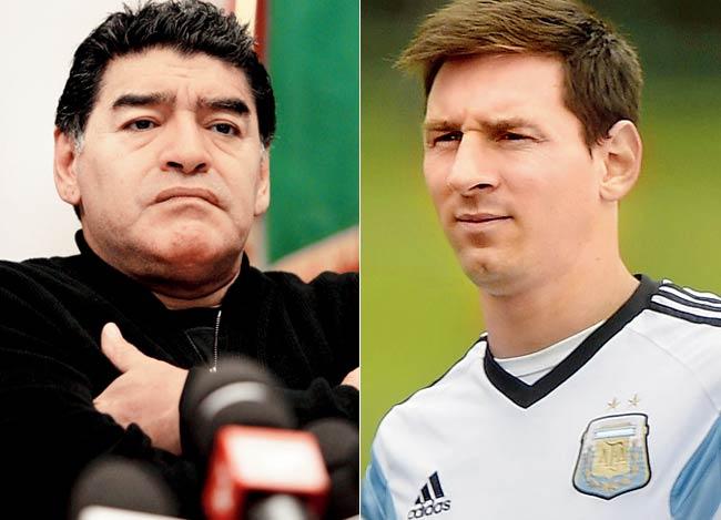 Diego Maradona and  Lionel Messi