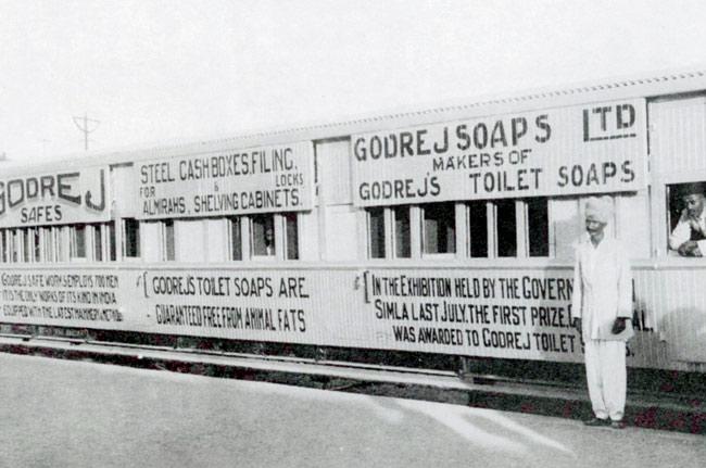 Godrej Soaps’ advertisements on the train. Pic courtesy/Sandipan Deb