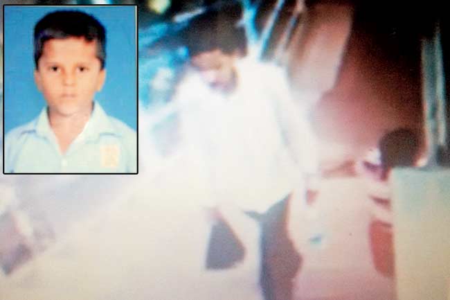 WALKING OFF: The CCTV grabs showing the boy (inset) walking off with accused ‘Kamlesh’. According to the child, the duo played, ate and slept in the accused’s native village.