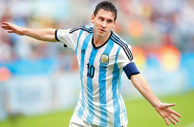 Lionel Messi celebrates after scoring against Nigeria. Pic/Getty Images 