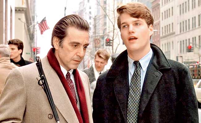 In Scent of a Woman, Al Pacino (left) played a blind lieutenant while Chris O