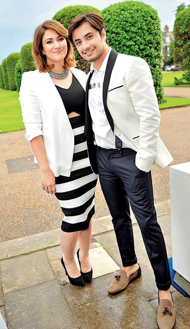 Ali Zafar with a guest at a fashion event in London