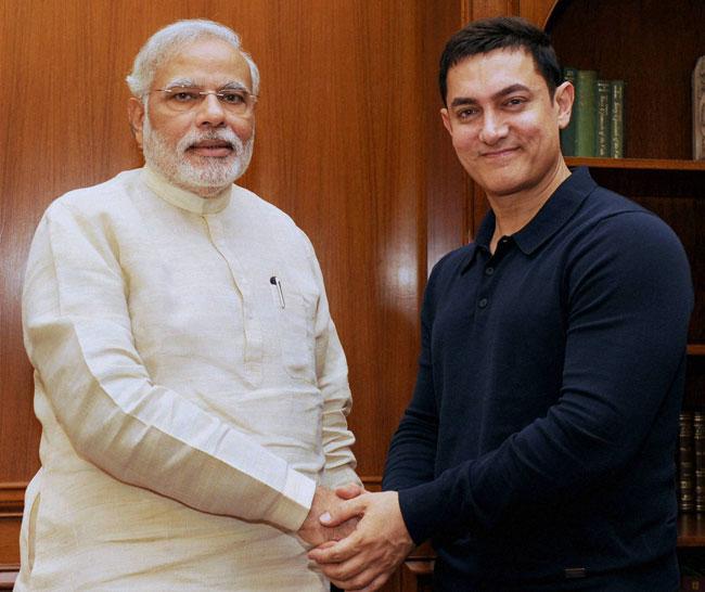 Aamir Khan with PM Narendra Modi
