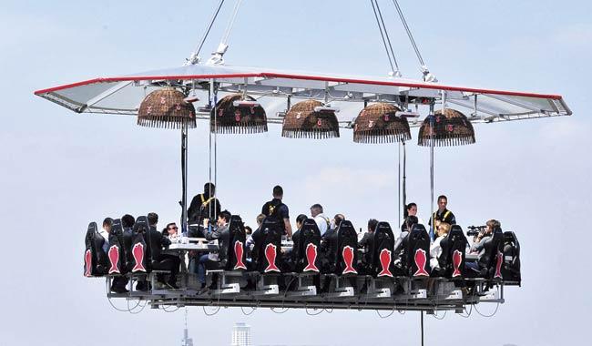 With space a constraint, crowded Mumbai can surely follow the example of Belgium’s up-in-the-air restaurant concept. PIC/AFP