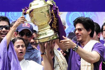 IPL 2014 - Shahrukh Khan celebrates KKR victory at Eden Gardens