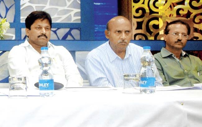 (From left) P V Shetty, Nitin Dalal and Vinod Deshpande. File pic