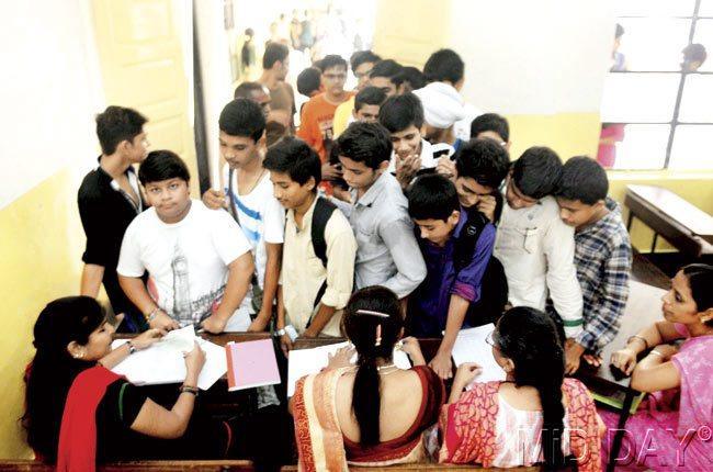 SSC students received their marksheets yesterday. Pic/Nimesh Dave