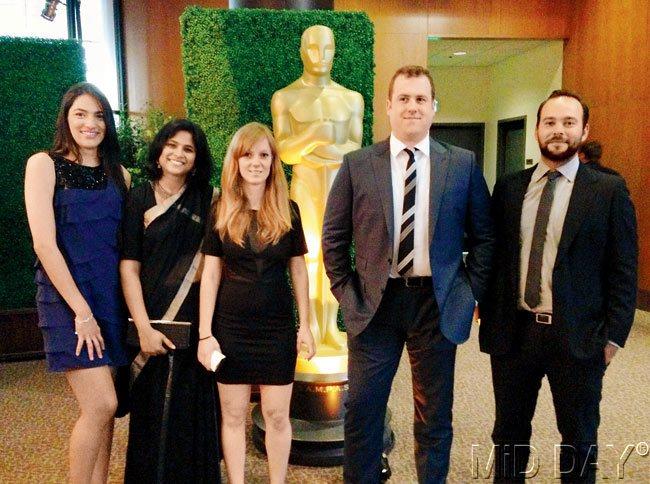  At the 41st Student Academy Awards:  (L-R) Franzis Muller (editor), Aashrita Kamath (production designer), Camille Stochitch (director), Brett Myer (producer), Justin Kane (cinematographer). 