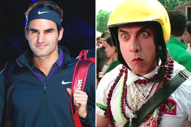Tennis legend Roger Federer and Aamir Khan in 