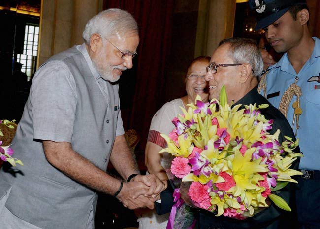 Narendra Modi extended warm greetings to President Pranab Mukherjee