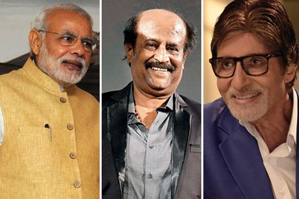 Narendra Modi, Rajinikanth and Amitabh Bachchan