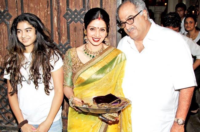 Sridevi with daughter Khushi and husband, Boney Kapoor