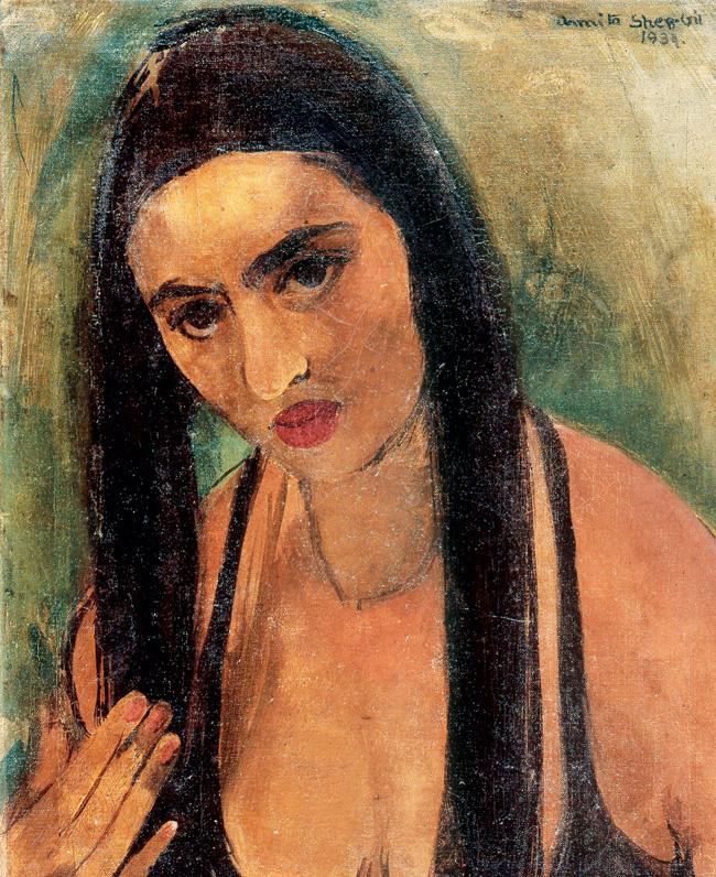 Self Portrait with Long Hair (2), Oil on canvas 