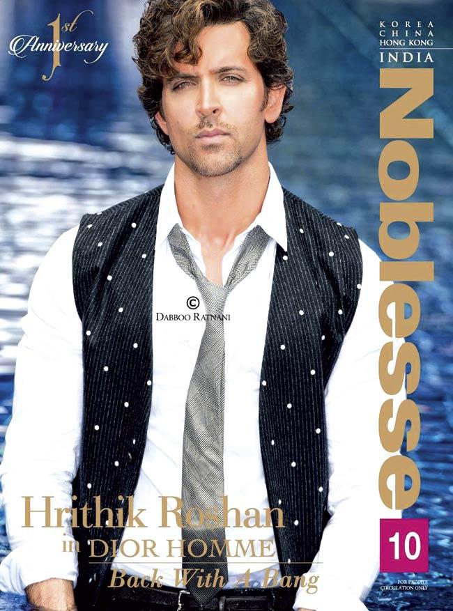 Hrithik Roshan on the cover of Noblesse magazine. Pic/Noblesse