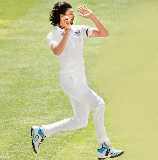Ishant Sharma in full cry during the opening Test at Adelaide last week. Pic/Getty Images