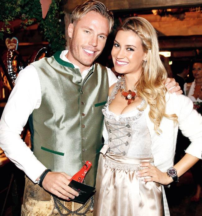 Former Bayern Munich defender Christian Lell (left) with girlfriend Melanie Rickinger