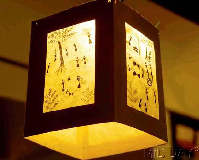 This hand-drawn lamp is Chimanlals’ most expensive product, for R263