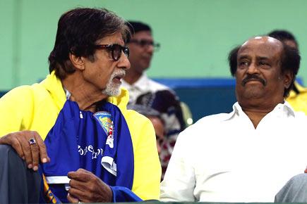 Rajinikanth joined Big B to cheer for Chennaiyin FC