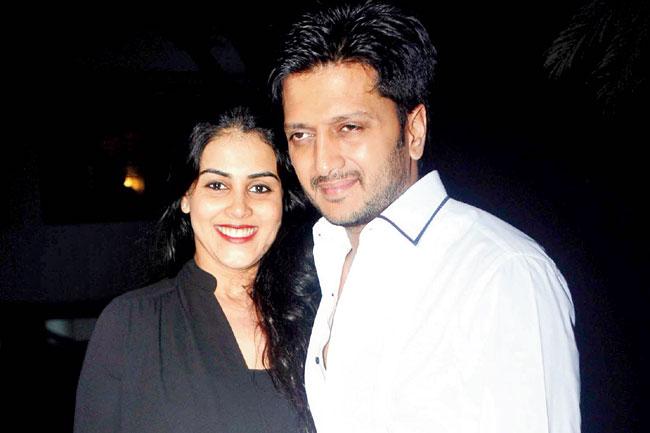 Genelia Deshmukh with husband Riteish Deshmukh