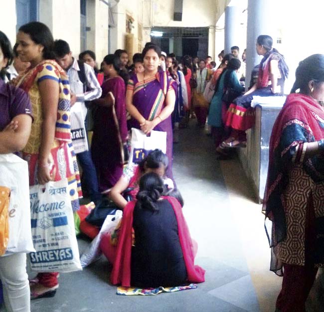 Many teachers waited for hours to submit their forms for the mandatory exam