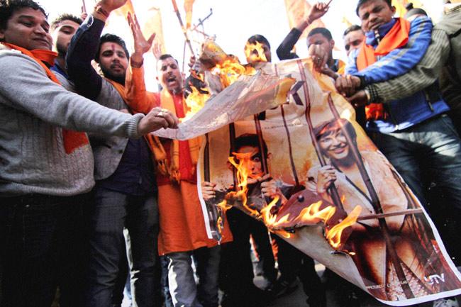 Angry Hindu group activist protest against 