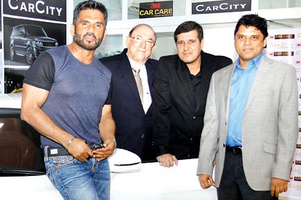 Suniel Shetty at the launch of a car showroom in Worli