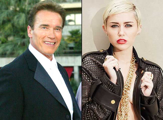 Arnold Schwarzenegger and Miley Cyrus
