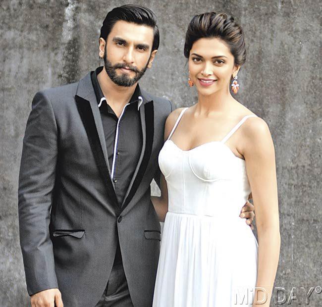 Ranveer Singh and Deepika Padukone, apart from Priyanka Chopra, star in Bajirao Mastani. Pic/Satyajit Desai