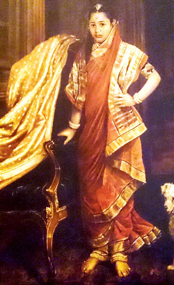 A painting of Maharani Chimnabai I by Raja Ravi Varma